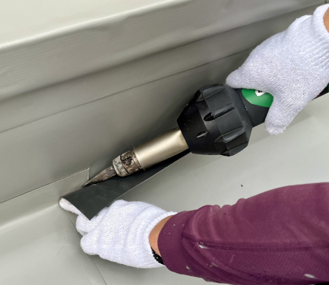 塩ビシート防水の施工イメージ